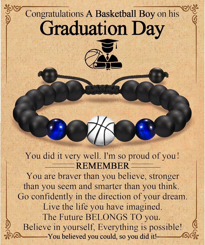 EFVISD Store Soccer Football Basketball Baseball Hockey Bracelet Gifts for Boys Players Team Lovers Son Grandson Brother Nephew Friend as Birthday/Valentines Day/Graduation/Back to School/Christmas Gifts - Image 1